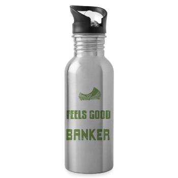 It's Just Feels Good To Be A Banker Funny Retro - Trinkflasche mit integriertem Trinkhalm - Lightsilver - Rechts