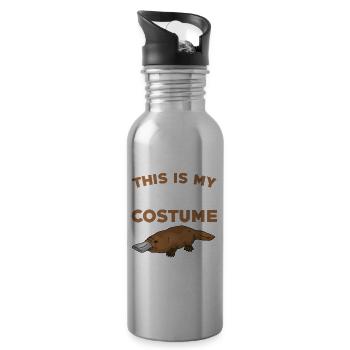 Platypus Halloween Gift - Water bottle with straw - silver - Right