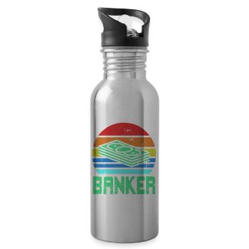 T-shirt rétro vintage BANKER Cool Banker Designs - Gourde avec paille intégrée - argent clair - Droite