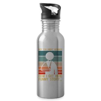 Lustige Erholung Gebrochener Arm Wird Bald Gut - Trinkflasche mit integriertem Trinkhalm - Lightsilver - Rechts