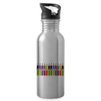Pretty Incomplete Art Color Artist Colored - Water bottle with straw - silver - Right