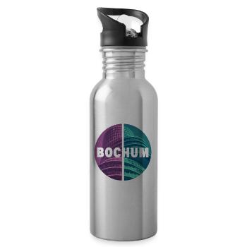 Bochum Deutschland Stadt Skyline Heimat Liebe - Trinkflasche mit integriertem Trinkhalm - Lightsilver - Rechts