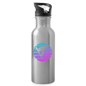 Retro Vintage Classic Snowboarding Snowboard - Trinkflasche mit integriertem Trinkhalm - Lightsilver - Rechts