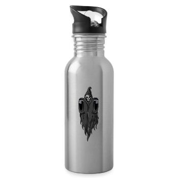 Fliegender Geist Untoter - Trinkflasche mit integriertem Trinkhalm - Lightsilver - Rechts