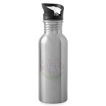 Trippy Astronaut Space Ship - Trinkflasche mit integriertem Trinkhalm - Lightsilver - Rechts