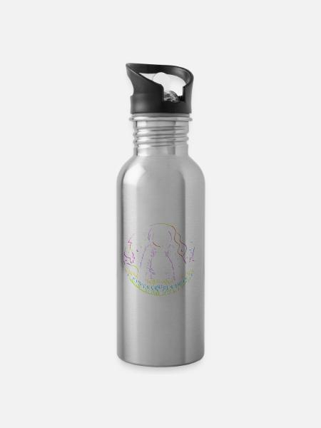 Trippy Astronaut Space Ship - Trinkflasche mit integriertem Trinkhalm -