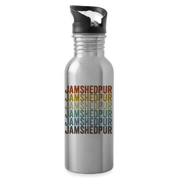 Jamshedpur Inde Rétro Vintage - Gourde avec paille intégrée - argent clair - Droite