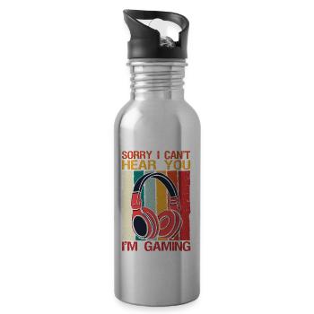 Sorry, I can't hear you, I - Water bottle with straw - silver - Right