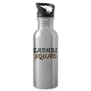 Safari Squad African Family Holiday Summer Trip - Water bottle with straw - silver - Right