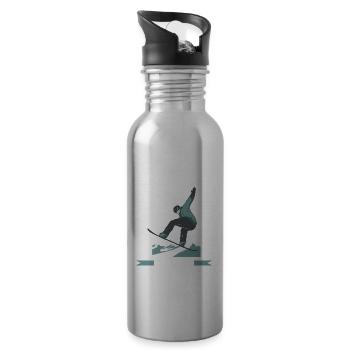 If It's Not About Snowboarding I'm Not Interested - Trinkflasche mit integriertem Trinkhalm - Lightsilver - Rechts
