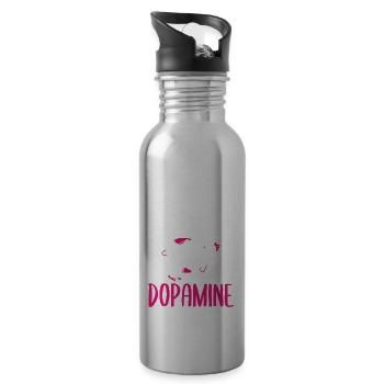 Cute cats are my dopamine crazy cat lady - Water bottle with straw - silver - Right