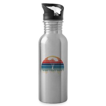 Skydiving MOM Like A Regular Mom But Much Cooler - Trinkflasche mit integriertem Trinkhalm - Lightsilver - Rechts