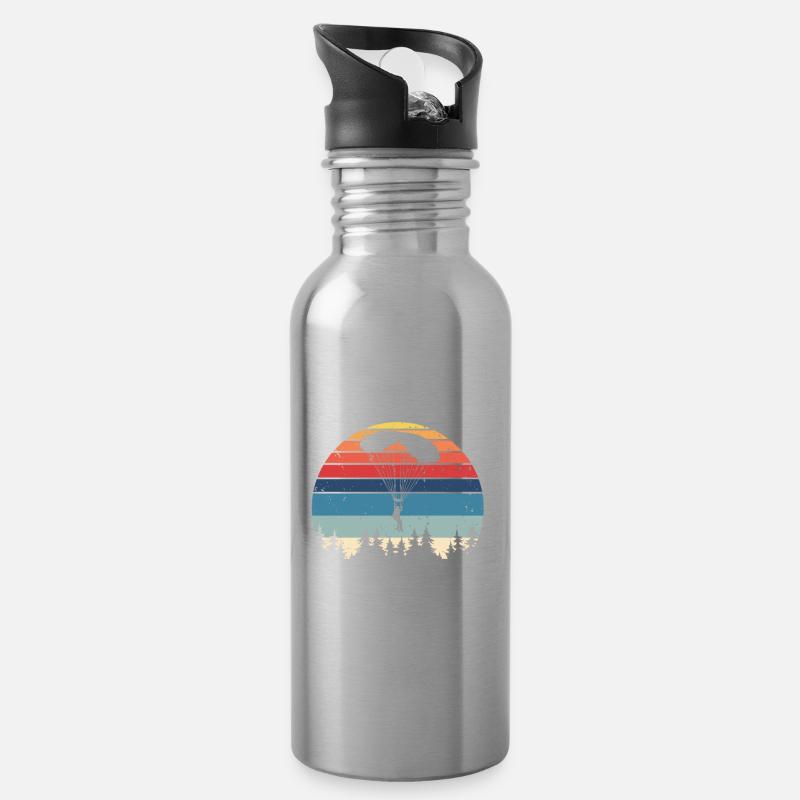 Skydiving MOM Like A Regular Mom But Much Cooler - Trinkflasche mit integriertem Trinkhalm - Lightsilver