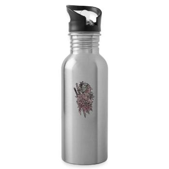 Geisha I Japan Mädchen Anime Motiv für Japanische - Trinkflasche mit integriertem Trinkhalm - Lightsilver - Rechts