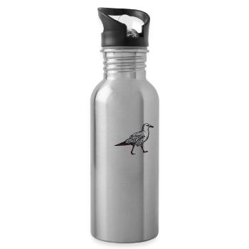 Dear Seagull - Water bottle with straw - silver - Right