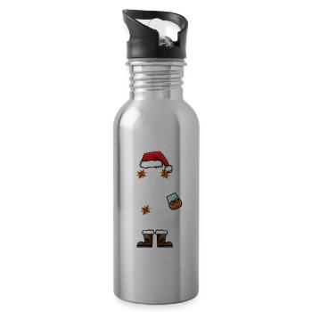 Mon de Noël est le bourbon - Gourde avec paille intégrée - argent clair - Droite