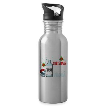 Mon de Noël est la vodka - Gourde avec paille intégrée - argent clair - Droite