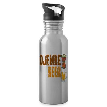 Djembe & Bière C’est pourquoi je suis ici Rétro Vintage - Gourde avec paille intégrée - argent clair - Droite