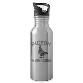 Pigeon Chuchoteur - Gourde avec paille intégrée - argent clair - Droite