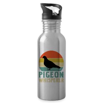 Pigeon Chuchoteur - Gourde avec paille intégrée - argent clair - Droite