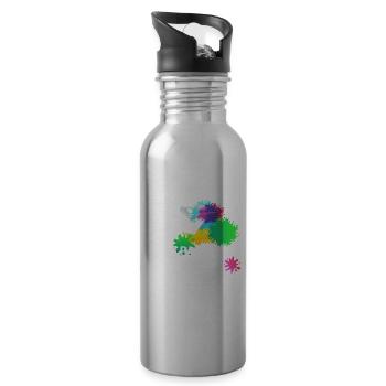 Paintball Ist Mein Dopamin Lustiger Paintball - Trinkflasche mit integriertem Trinkhalm - Lightsilver - Rechts
