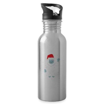 Je suis Yeti pour la neige blanche de Noël d’hiver - Gourde avec paille intégrée - argent clair - Droite