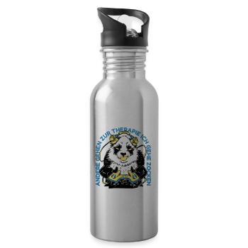 Others go to therapy I go gambling video - Water bottle with straw - silver - Right