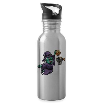 Witch Basketball Sport Creepy Halloween - Water bottle with straw - silver - Right