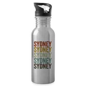 Sydney Australie Rétro Vintage - Gourde avec paille intégrée - argent clair - Droite