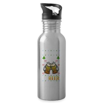 My christmas spirit is Beer - Trinkflasche mit integriertem Trinkhalm - Lightsilver - Rechts