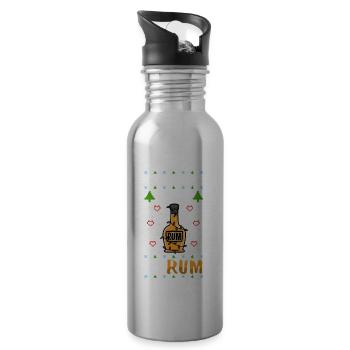My christmas spirit is rum - Trinkflasche mit integriertem Trinkhalm - Lightsilver - Rechts