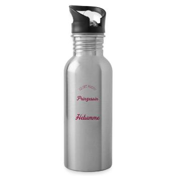 Prinzessin und Hebamme I Geburt Motiv für - Trinkflasche mit integriertem Trinkhalm - Lightsilver - Rechts