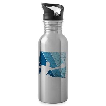Retro Water Polo Vintage Water Sports - Water bottle with straw - silver - Right