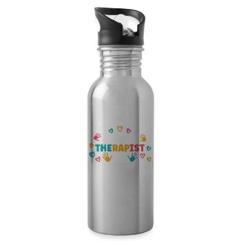 Speech Therapist Of Tiny Humans Kids - Trinkflasche mit integriertem Trinkhalm - Lightsilver - Rechts