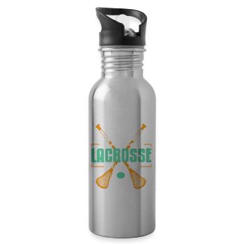 I Didn't Choose Lacrosse It Chose Me! Awesome - Water bottle with straw - silver - Right