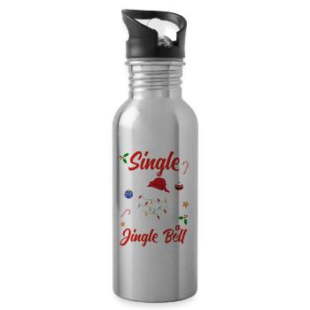 Fun Pool Ball Costume Single and ready for Jingle - Trinkflasche mit integriertem Trinkhalm - Lightsilver - Rechts