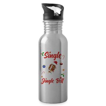 Fun Football Costume Single and ready for Jingle - Trinkflasche mit integriertem Trinkhalm - Lightsilver - Rechts