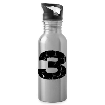 Maillot numéro 3 - Gourde avec paille intégrée - argent clair - Droite