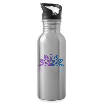 Rheumatoid Arthritis Awareness Ribbon - Trinkflasche mit integriertem Trinkhalm - Lightsilver - Rechts