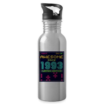 Awesome since 1993 limited edition - Water bottle with straw - silver - Right