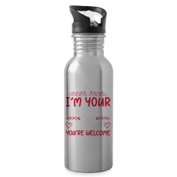 I'm Your Mother's Day Gift Dad Says You're Welcome - Trinkflasche mit integriertem Trinkhalm - Lightsilver - Rechts