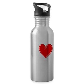 I Love Ziplining - Trinkflasche mit integriertem Trinkhalm - Lightsilver - Rechts