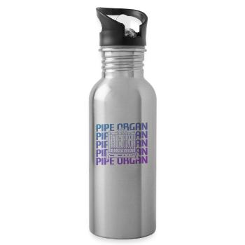 Retro Vintage Classic Pipe Organ Instrument Organi - Trinkflasche mit integriertem Trinkhalm - Lightsilver - Rechts