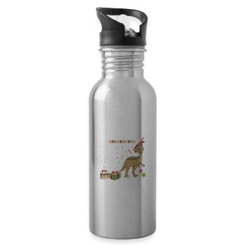 Parasaurolophus for dinosaurs and fosil hunters - Water bottle with straw - silver - Right
