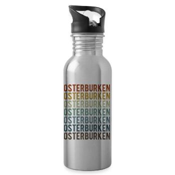 Osterburken City Retro Vintage - Gourde avec paille intégrée - argent clair - Droite