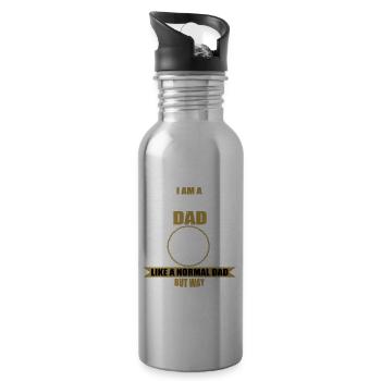 Gabelstapler Papa - Trinkflasche mit integriertem Trinkhalm - Lightsilver - Rechts