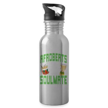 Afrobeats Is My Soulmate Retro Afrobeat Lover - Water bottle with straw - silver - Right