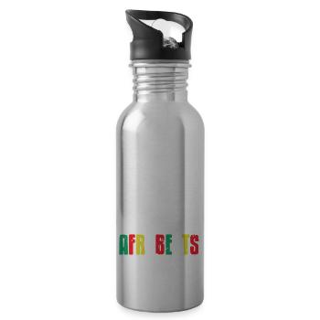 I Don't Mistake When Playing The Afrobeats Funny - Water bottle with straw - silver - Right