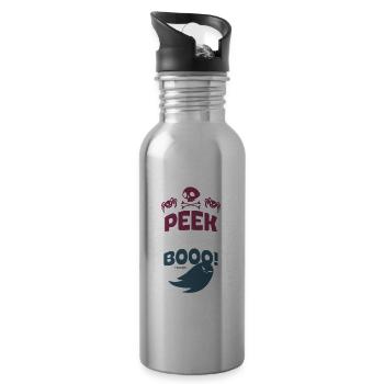 unheimlich Gespenst Halloween Geschenk - Trinkflasche mit integriertem Trinkhalm - Lightsilver - Rechts