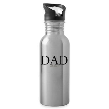 Dad 2024 Werdender Papa Vatertag Vater - Trinkflasche mit integriertem Trinkhalm - Lightsilver - Rechts